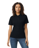 Gildan 64800L Ladies' Softstyle Double Pique Polo in Black