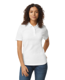 Gildan 64800L Ladies' Softstyle Double Pique Polo in White