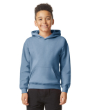 Gildan SF500B Youth Softstyle Midweight Fleece Hoo in Stone blue