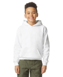 Gildan SF500B Youth Softstyle Midweight Fleece Hoo in White