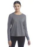 Champion Clothing CHP140 Ladies' Cutout Long Sleev in Ebony heather
