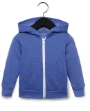 Bella + Canvas 3739T Toddler Full-Zip Hooded Sweat in Hthr true royal
