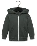 Bella + Canvas 3739T Toddler Full-Zip Hooded Sweat in Heather forest
