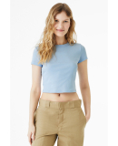 Bella + Canvas 1010 Ladies' Micro Ribbed Baby Tee in Solid baby blue blend