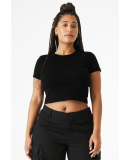Bella + Canvas 1010 Ladies' Micro Ribbed Baby Tee in Solid black blend