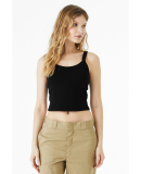 Bella + Canvas 1012 Ladies' Micro Ribbed Scoop Tan in Solid black blend