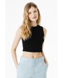 Bella + Canvas 1013 Ladies' Micro Rib Muscle Crop  in Solid black blend