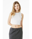 Bella + Canvas 1013 Ladies' Micro Rib Muscle Crop  in Solid white blend