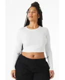 Bella + Canvas 1501 Ladies' Micro Ribbed Long Slee in Solid wht blend