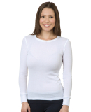 Bayside Apparel 3420 Junior Long-Sleeve Thermal Sh in White