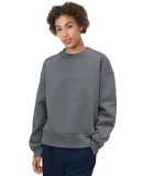 Bayside Apparel 7702BA Ladies' Crewneck Sweatshirt in Charcoal