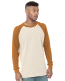 Bayside Apparel 8211 Men's Heavyweight Waffle Knit in Cream/ caramel brown