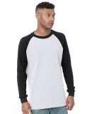 Bayside Apparel 8211 Men's Heavyweight Waffle Knit in White/ black
