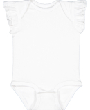 Rabbit Skins 4439 Infant Flutter Sleeve Bodysuit in White
