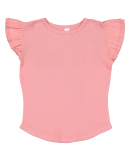 Rabbit Skins 3339 Toddler Flutter Sleeve T-Shirt in Mauvelous