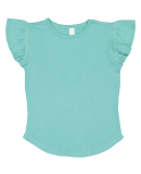 Rabbit Skins 3339 Toddler Flutter Sleeve T-Shirt in Saltwater