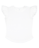 Rabbit Skins 3339 Toddler Flutter Sleeve T-Shirt in White