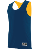 Augusta Sportswear 148 Adult Wicking Polyester Rev in Navy/ gold