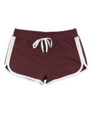Boxercraft R65 Ladies' Relay French Terry Short in Maroon/ white
