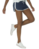 Boxercraft R65 Ladies' Relay French Terry Short in Navy/ white