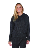 Boxercraft BW1501 Ladies' Cuddle Soft Hooded Sweat in Black heather