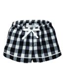Boxercraft BW6501 Ladies' Flannel Short in Black/ white buffalo plaid