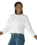 Boxercraft BW3515 Ladies' Cropped Retro Pom Pom Je in White