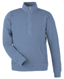 J America 8732 Unisex Pigment Dyed Fleece Quarter- in Denim