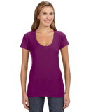 J America 8169 Ladies' V-Neck Slub T-Shirt in Very berry