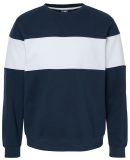 J America 8646 Unisex Varisity Fleece Crew in Navy