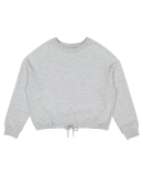LA T 3528 Ladies' Boxy Cropped Fleece Sweatshirt in Heather