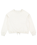 LA T 3528 Ladies' Boxy Cropped Fleece Sweatshirt in Natural heather