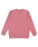 LA T 6935 Adult Vintage Wash Fleece Sweatshirt in Washed rouge