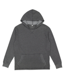 LA T 6936 Adult Vintage Wash Fleece Hooded Sweatsh in Washed black