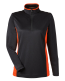 Harriton M786W Ladies' Flash Snag Protection Plus  in Black/ team orange