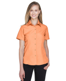 Harriton M560W Ladies' Barbados Textured Camp Shi in Nectarine