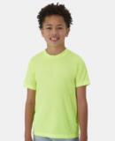 Hanes 484Y Youth Cool-Dri Cotton Touch T-Shirt in Safety green