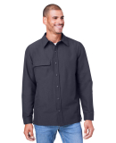 Harriton M72 Unisex Flex Twill Overshirt in Dark charcoal