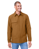 Harriton M72 Unisex Flex Twill Overshirt in Duck brown