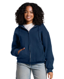 Jerzees Z12M Unisex Rugged™ Full-Zip Hooded Swea in Washed navy