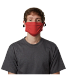 Hanes MKPKCR Adult Cotton Adjustable Pocket Mask in Deep red