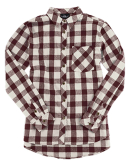 Boxercraft F50 Women's Flannel Shi in Maroon/ natural buffalo