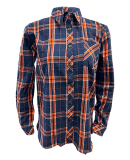 Boxercraft F50 Women's Flannel Shi in Orange/ navy