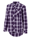 Boxercraft F50 Women's Flannel Shi in Purple/ white