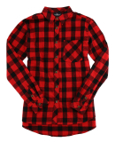 Boxercraft F50 Women's Flannel Shi in Red/ black buffalo