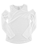 Boxercraft T31 Women's Cold Shoulder Long Sleeve T in White