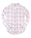 Boxercraft FL01 Women's Loungelite Button-Back Shi in Pink/ white/ grey