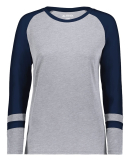 Augusta Sportswear 2917 Women's Triblend Fanatic 2 in Grey heather/ navy