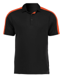 Augusta Sportswear 5028 Men's Two-Tone Vital Polo in Black/ orange