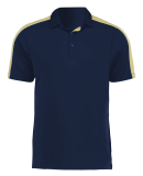 Augusta Sportswear 5028 Men's Two-Tone Vital Polo in Navy/ vegas gold